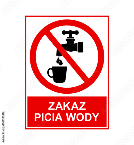 znak zakazujący picia wody z kranu, plik wektorowy