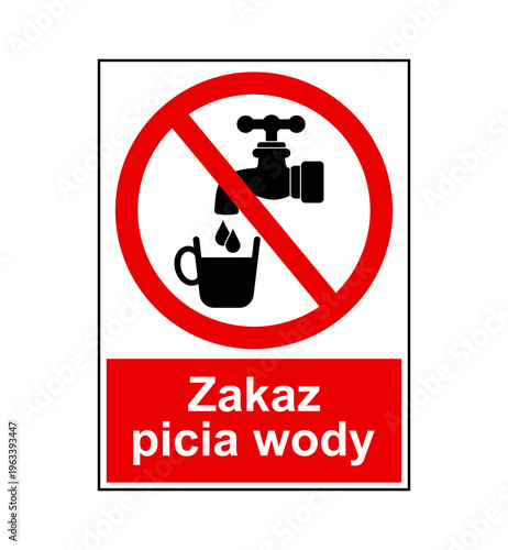 znak zakazujący picia wody z kranu, plik wektorowy