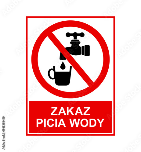 znak zakazujący picia wody z kranu, plik wektorowy
