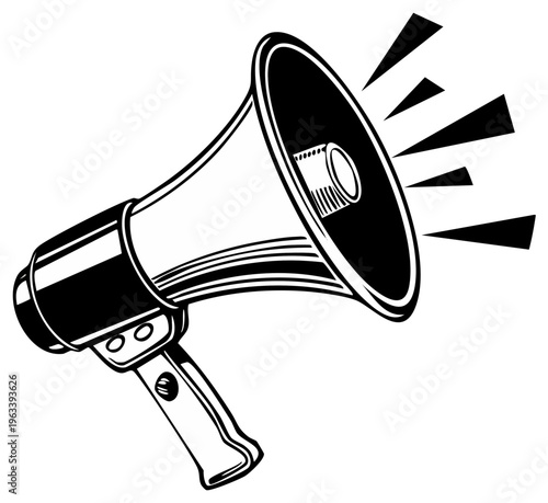 Handheld Megaphone Illustration Loudspeaker Speaking Loudly Vector