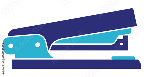 Office Stapler Fastening Papers Metal Mechanism Desk Supply Minimalist Vector