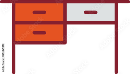 Table with Drawers II Vector Icon