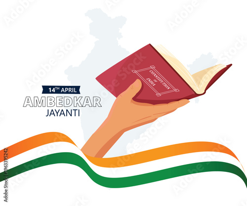 Ambedkar Jayanti Indian Constitution Celebration Vector