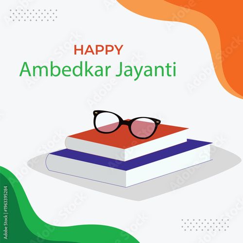 Happy Ambedkar Jayanti Celebration Poster Vector