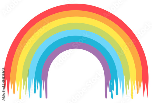 Colorful rainbow art with drips in a playful design