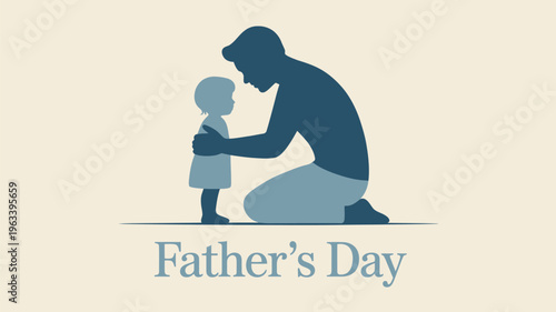 A tender moment father and child silhouette with father s day text
