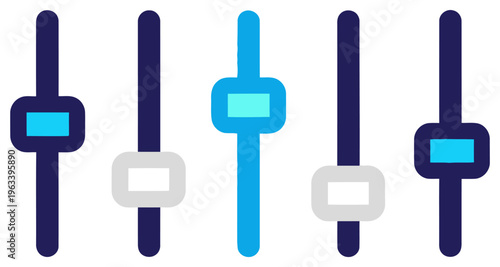 Audio Equalizer Sliders Adjusting Sound Levels Music Production Studio Equipment Graphic Design