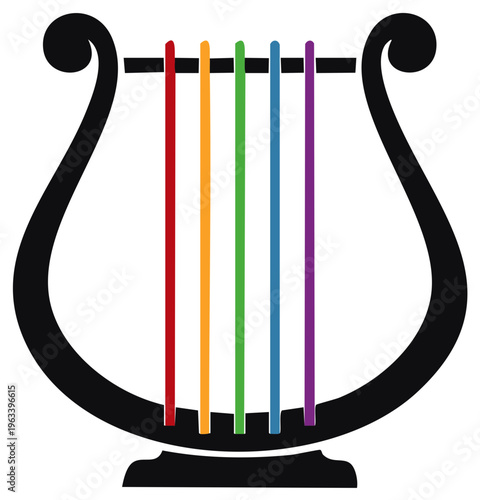 Colorful harp illustration