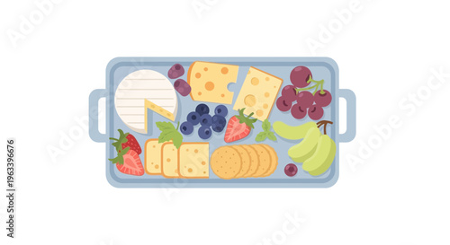 Delicious Cheese and Fruit Platter Arrangement.