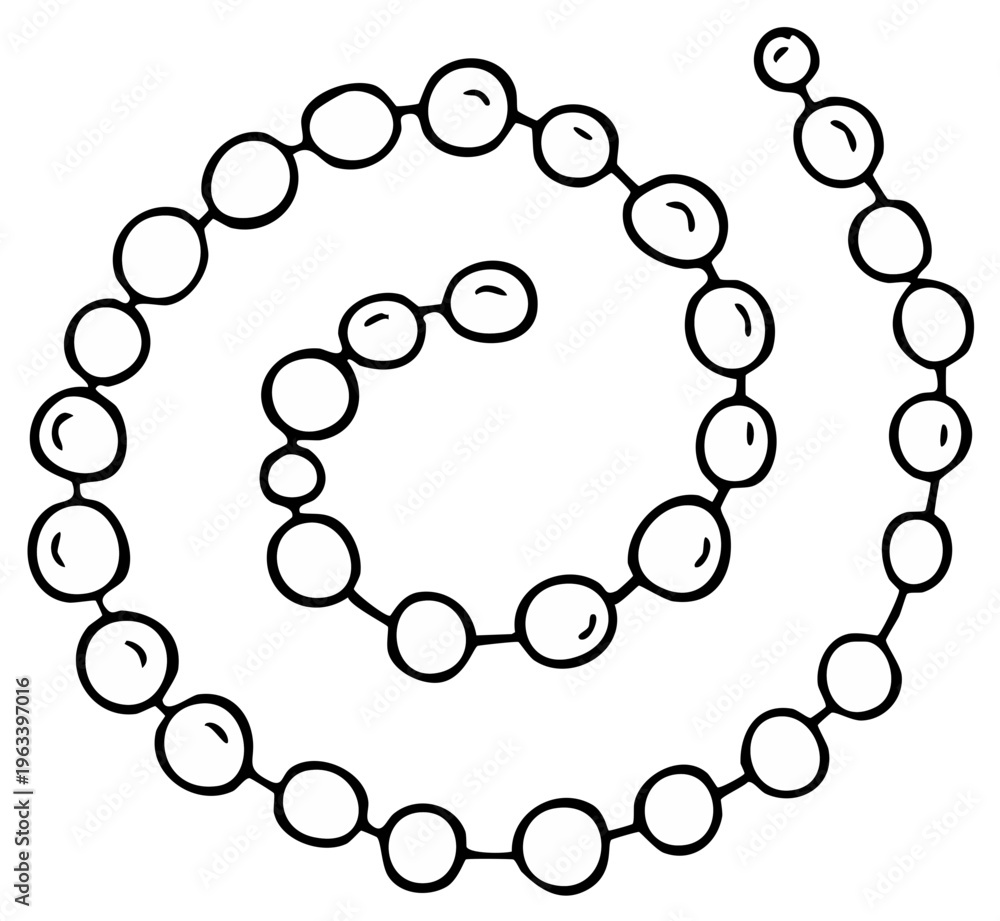 Obraz premium Hand Drawn Spiral String of Beads Illustration
