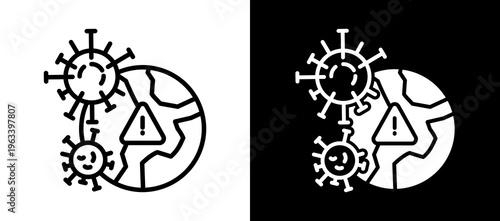 Pandemic Risk whiteblack icon