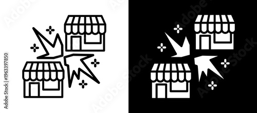 Market Crash whiteblack icon