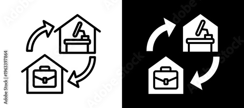 Remote Work whiteblack icon