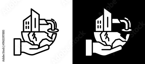 Environmental Damage whiteblack icon