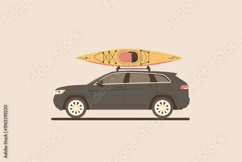 Sleek SUV with Kayak Roof Rack