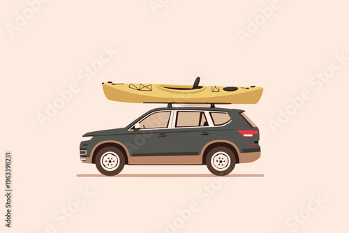 Sleek SUV with Kayak Roof Rack