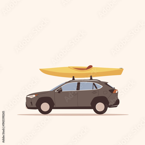 Sleek SUV with Kayak Roof Rack