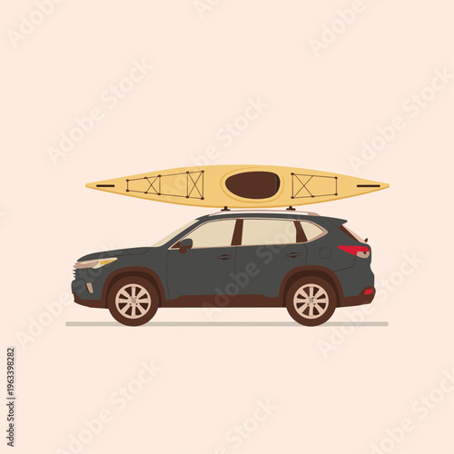 Sleek SUV with Kayak Roof Rack