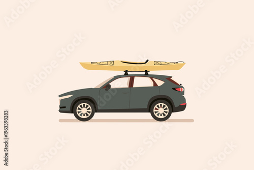 Sleek SUV with Kayak Roof Rack