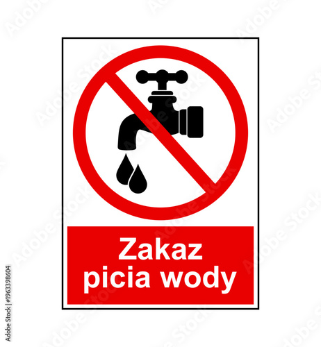 znak zakazujący picia wody z kranu, plik wektorowy