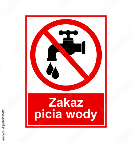 znak zakazujący picia wody z kranu, plik wektorowy