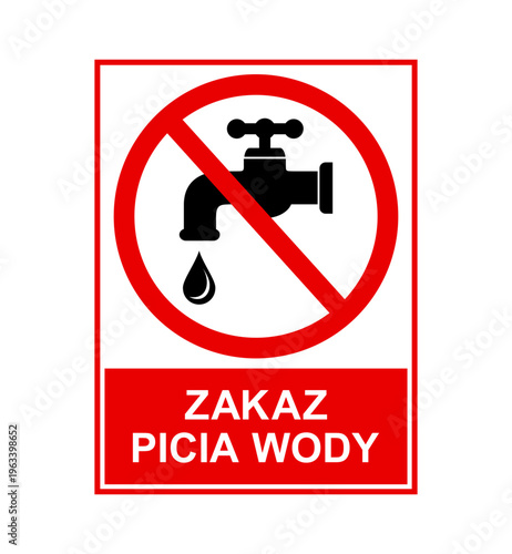 znak zakazujący picia wody z kranu, plik wektorowy