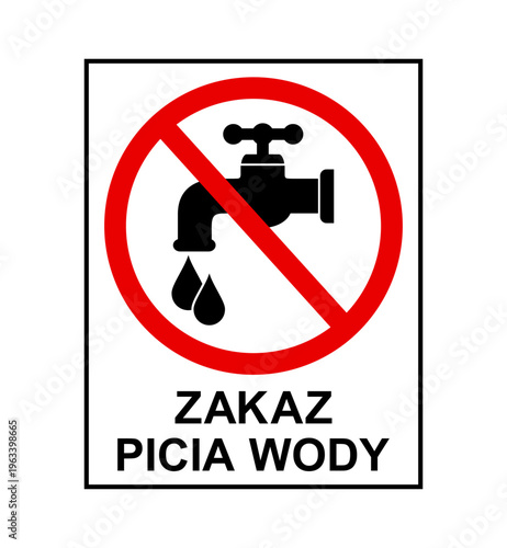 znak zakazujący picia wody z kranu, plik wektorowy