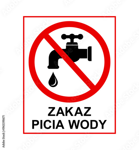 znak zakazujący picia wody z kranu, plik wektorowy