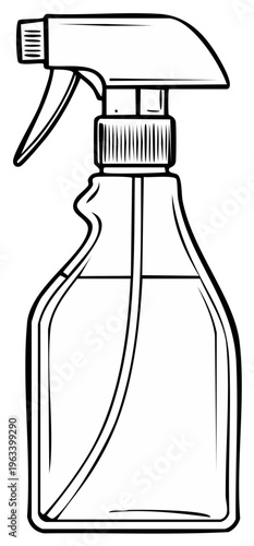 Illustration of a spray bottle for cleaning and sanitizing