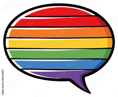 Rainbow Pride Flag Speech Bubble Communication Symbol