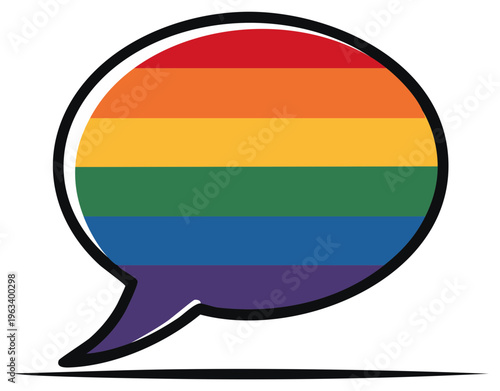 Rainbow Spectrum Speech Bubble Promotes Open Communication and Inclusivity with Diverse Colors