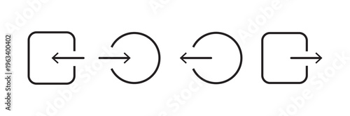 Sign In Sign Out Arrow Icons set. Ideal for user interface design, mobile apps, websites, and dashboard navigation systems.