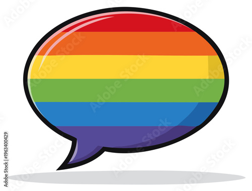 Rainbow Pride Flag Speech Bubble Communication Symbol
