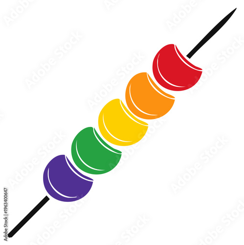 Colorful Rainbow Candies Stacked on Skewer Simple Treat Concept Festive Confection