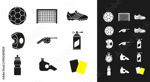 Soccer Equipment Icon Set for Football Match