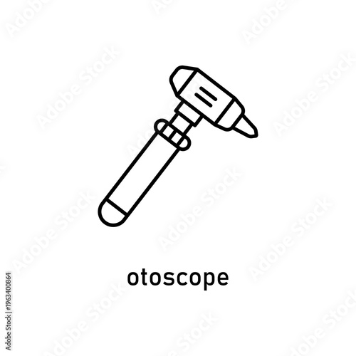 Otoscope tool used to examine ears for medical purposes. Ideal for medical presentations, educational materials, and healthcarerelated designs.