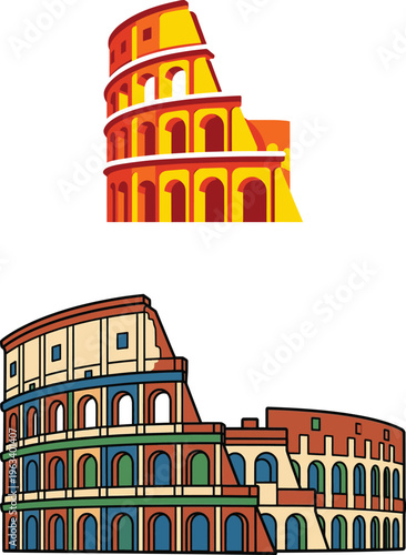 Colosseum Rome Landmark Vector IconColosseum Rome Landmark Vector Icon