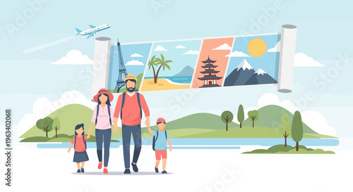 Family on a Journey Exploring Diverse Destinations.