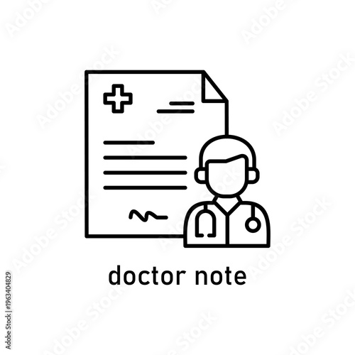 Minimalist doctor and medical note outline. Suitable for medical websites, blogs, posters, and presentations on healthcare and medicine.