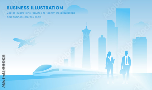 Professional Business People City Traffic Illustration
