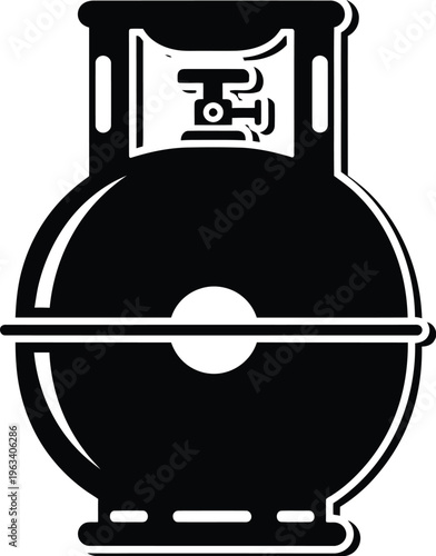 Propane gas cylinder, gas tank silhouette