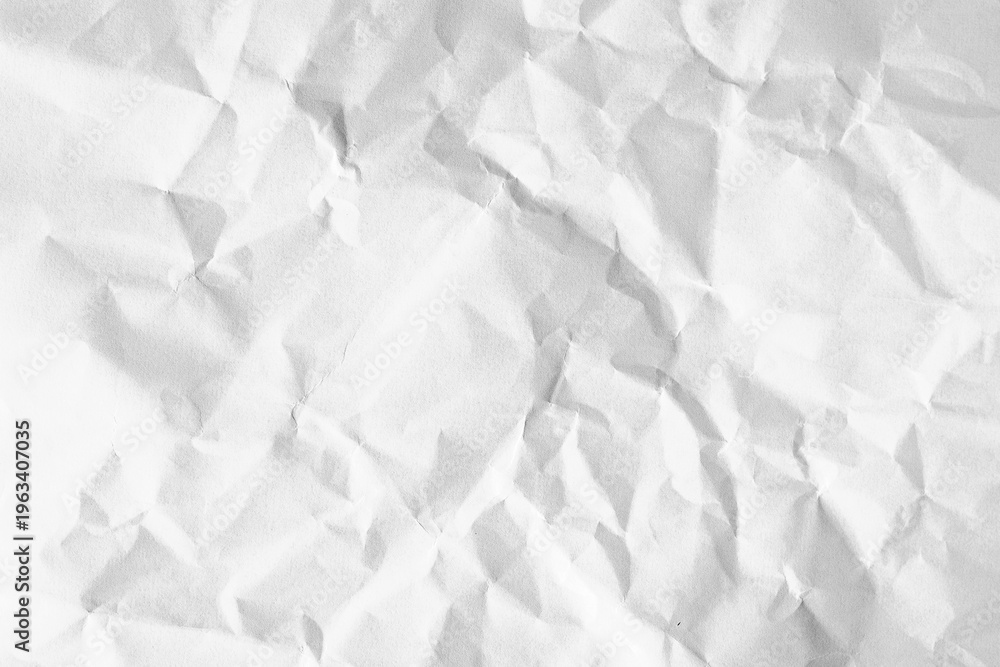 Naklejka premium Crumpled white paper texture, clean minimal background