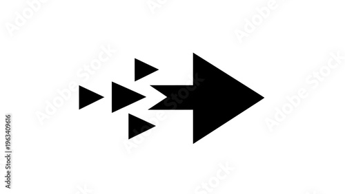 geometric arrow icon visualizing dynamic progress and rapid evolution ideal for illustrating growth speed or innovation.