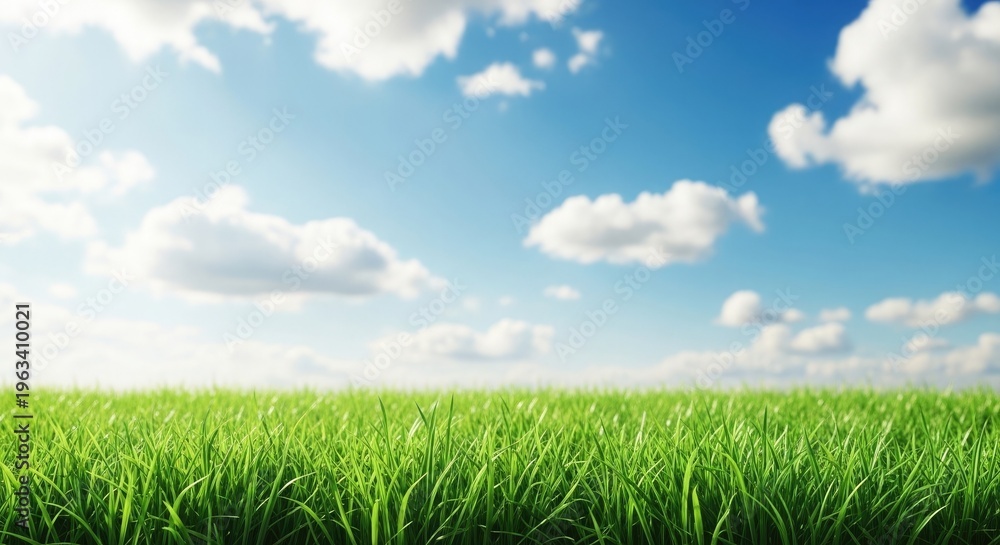 Obraz premium Celebrating world environment day with a serene green landscape and blue sky