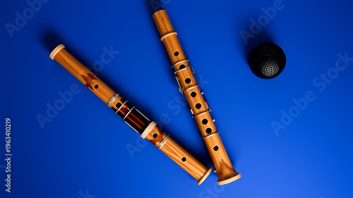 Kazoo musical instrument isolated top view