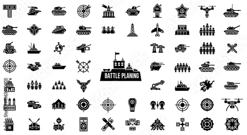 Set of Military and Tactical Battle Planning Icons