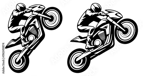 Motorcycle racer sport logo design vector silhouette, Motorcycle racer sport logo design silhouette, motorcycle, bike, sport, biker, speed, race, transportation, vehicle
