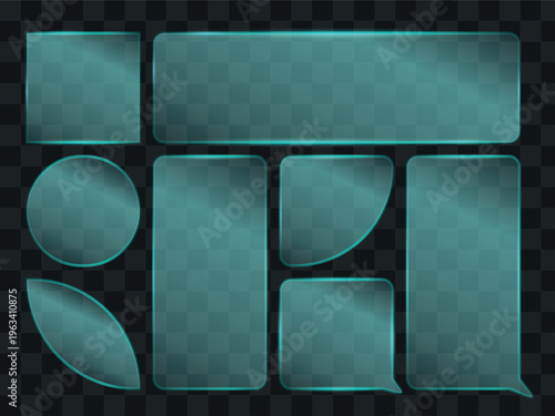 Green shiny speech bubbles and shapes