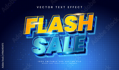 Flash sale editable vector text effect, suitable for promotion or marketing product needs.