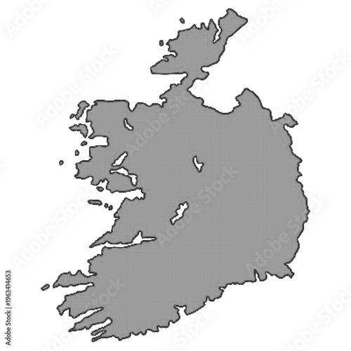Ireland Map Halftone Style Geographic Silhouette Illustration
